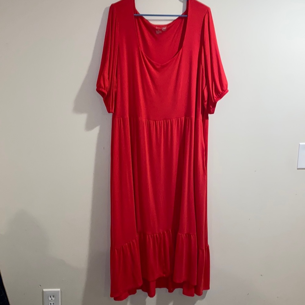 Terra & Sky dress, dark coral, size 3X
